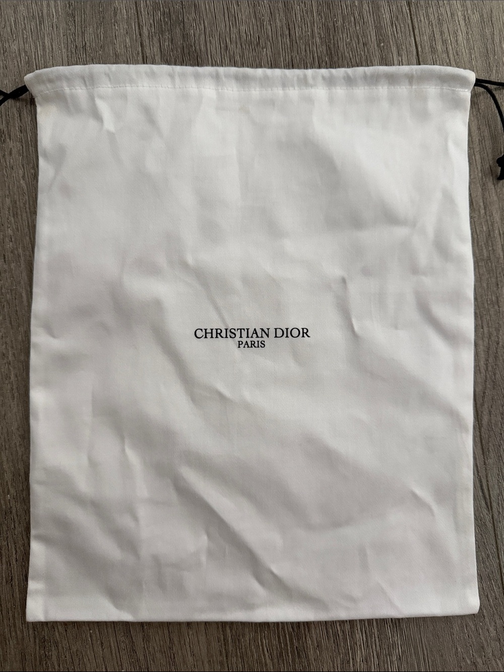 Authentic New Dior White Drawstring Dust Bag with Black Cord sz 11/9